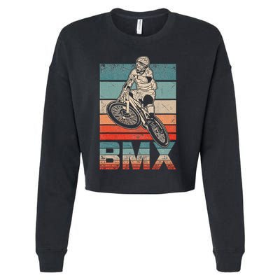 Bmx Vintage Bike Fans Gift Bike Bmx Cropped Pullover Crew