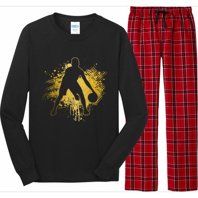 Basketball Vintage Bball Player Coach Sports Baller Long Sleeve Pajama Set