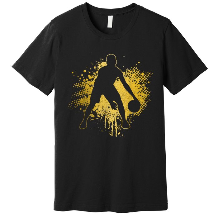 Basketball Vintage Bball Player Coach Sports Baller Premium T-Shirt