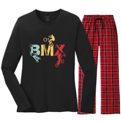 Bmx Vintage Bike Women's Long Sleeve Flannel Pajama Set 