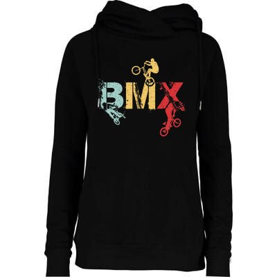 Bmx Vintage Bike Womens Funnel Neck Pullover Hood