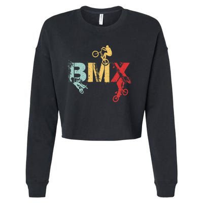 Bmx Vintage Bike Cropped Pullover Crew