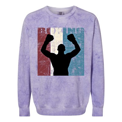 Boxing Vintage Boxing Player Distressed Gift Colorblast Crewneck Sweatshirt