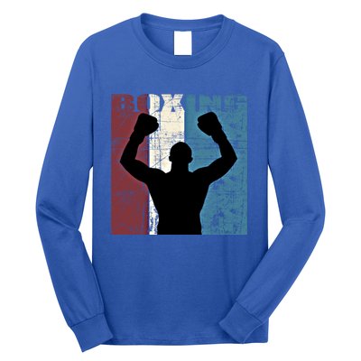 Boxing Vintage Boxing Player Distressed Gift Long Sleeve Shirt