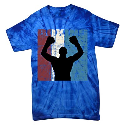 Boxing Vintage Boxing Player Distressed Gift Tie-Dye T-Shirt