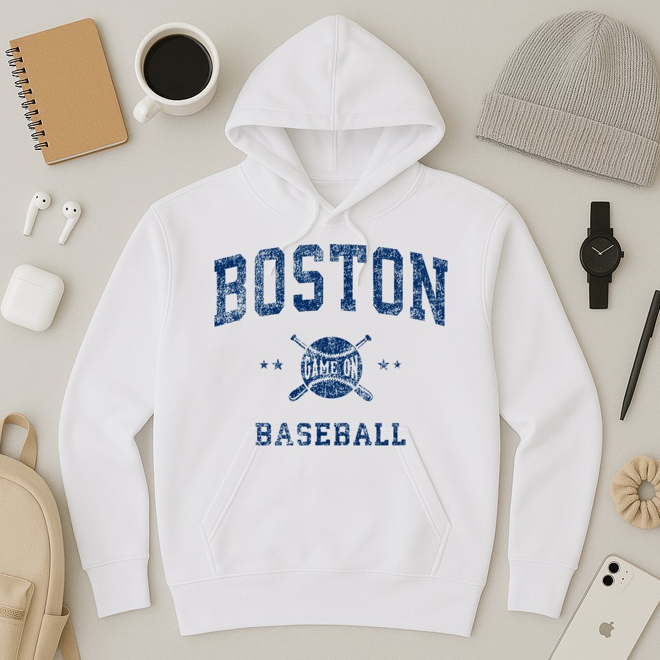 Boston Vintage Baseball Throwback Hoodie