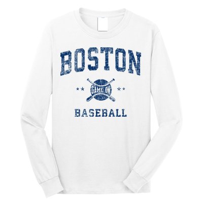 Boston Vintage Baseball Throwback Long Sleeve Shirt
