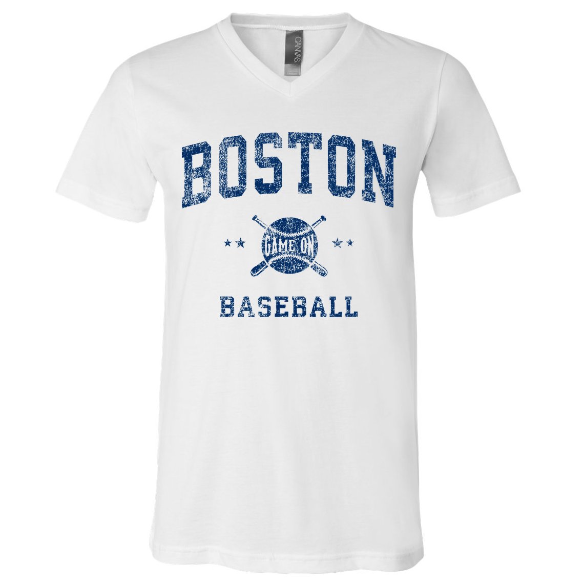 Boston Vintage Baseball Throwback V-Neck T-Shirt
