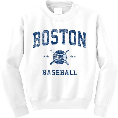 Boston Vintage Baseball Throwback Kids Sweatshirt