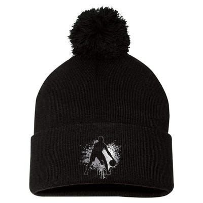 Basketball Vintage Bball Player Coach Sports Baller Pom Pom 12in Knit Beanie