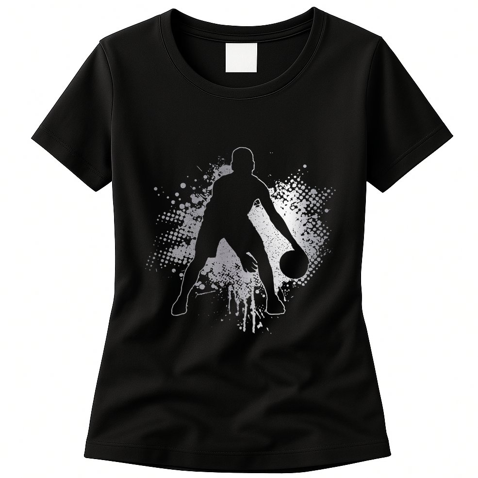 Basketball Vintage Bball Player Coach Sports Baller Womens T-Shirt