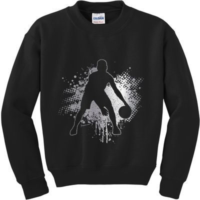 Basketball Vintage Bball Player Coach Sports Baller Kids Sweatshirt