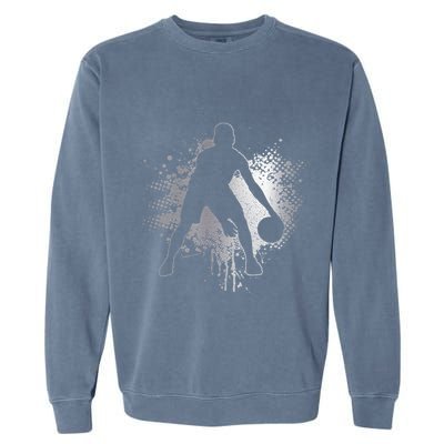 Basketball Vintage Bball Player Coach Sports Baller Garment-Dyed Sweatshirt