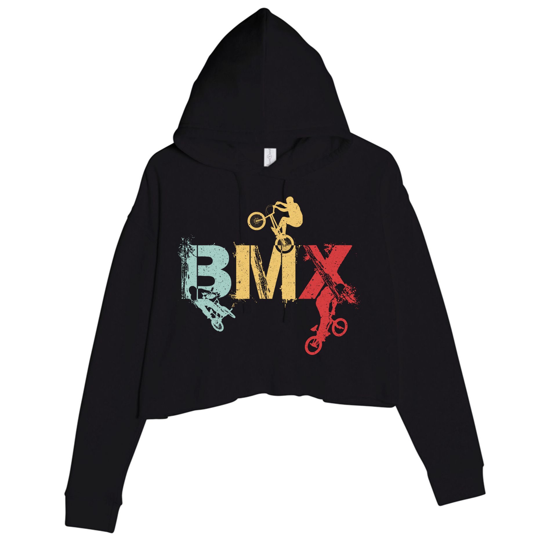 BMX Vintage Bike Fans Gift Boy BMX Crop Fleece Hoodie