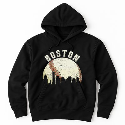 Boston Vintage Baseball Distressed Retro Hoodie