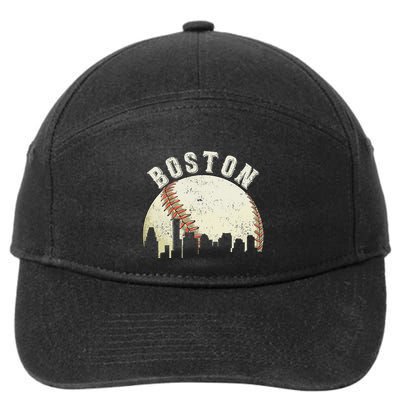 Boston Vintage Baseball Distressed Retro 7-Panel Snapback Hat