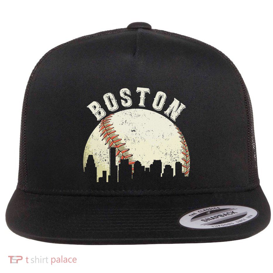 Boston Vintage Baseball Distressed Retro Flatbill Hat