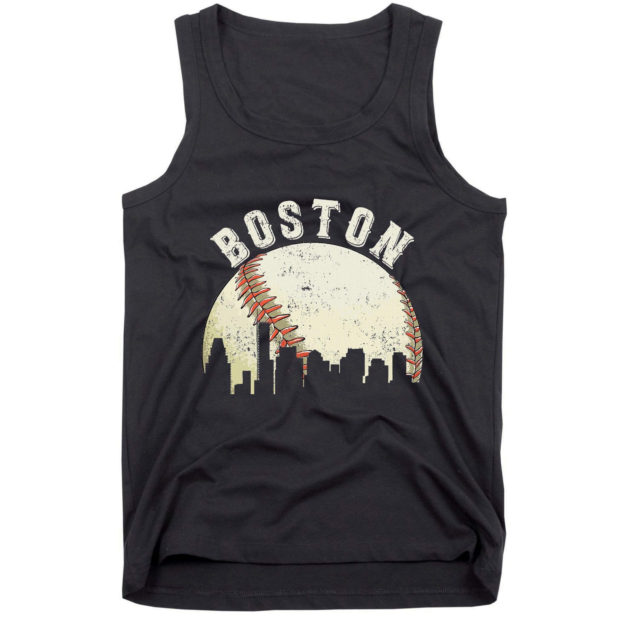 Boston Vintage Baseball Distressed Retro Tank Top