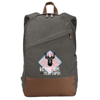 Boy Valentines Bucked Better Aim Than Cupid Deer Hunting Cotton Canvas Backpack