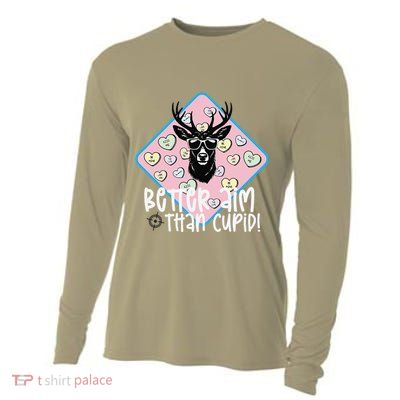 Boy Valentines Bucked Better Aim Than Cupid Deer Hunting Cooling Performance Long Sleeve Crew