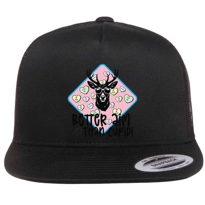 Boy Valentines Bucked Better Aim Than Cupid Deer Hunting Flat Bill Trucker Hat