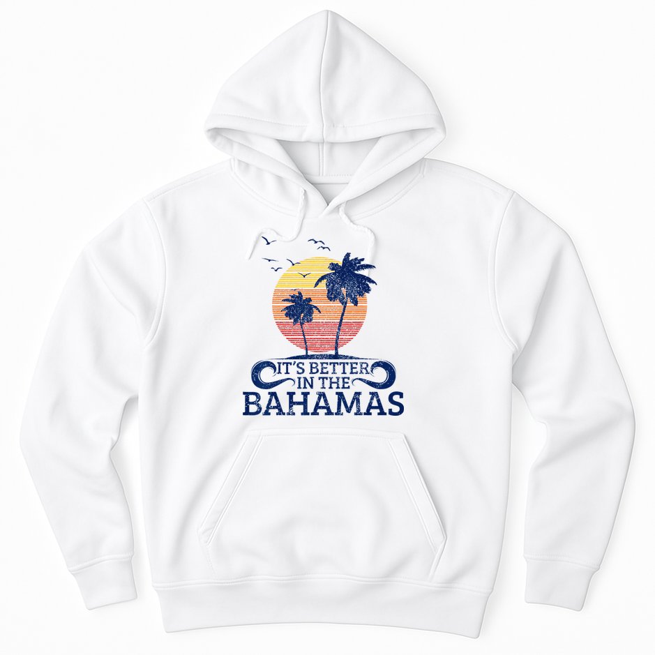 Bahamas Vintage Beach Palm Trees Sunset Vacation Souvenir Hoodie