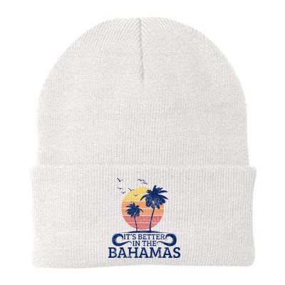 Bahamas Vintage Beach Palm Trees Sunset Vacation Souvenir Beanie