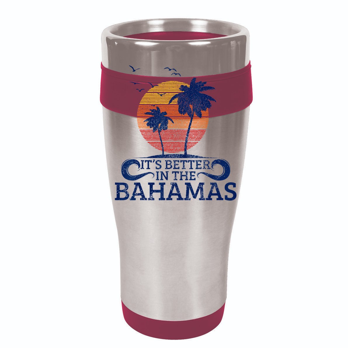 Bahamas Vintage Beach Palm Trees Sunset Vacation Souvenir Cooling Performance Long Sleeve Crew