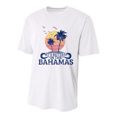 Bahamas Vintage Beach Palm Trees Sunset Vacation Souvenir Youth Performance Sprint T-Shirt