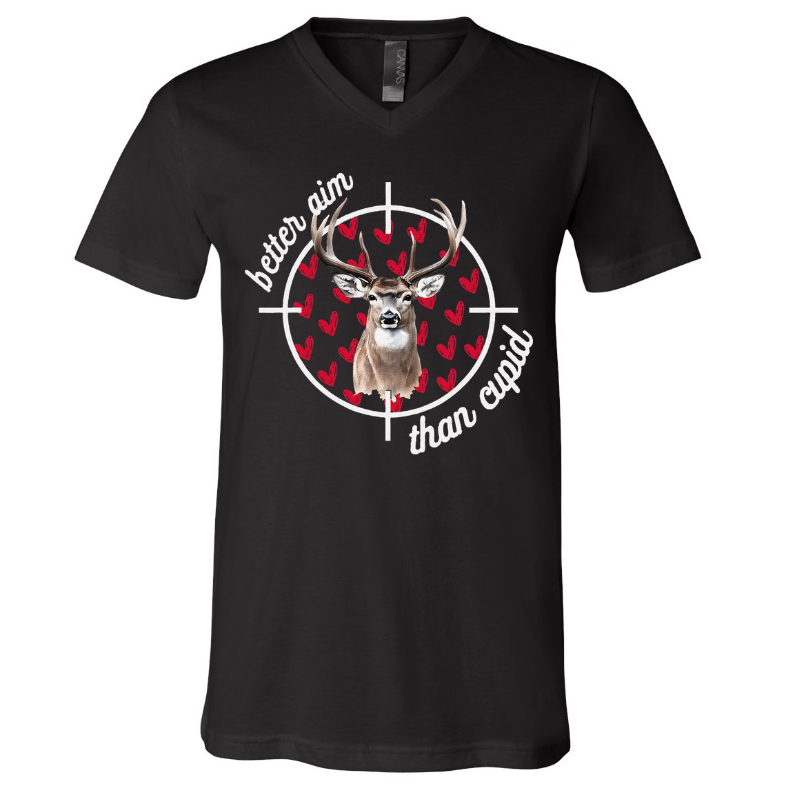 Boy Valentines Bucked Better Aim Than Cupid Deer Hunting V-Neck T-Shirt