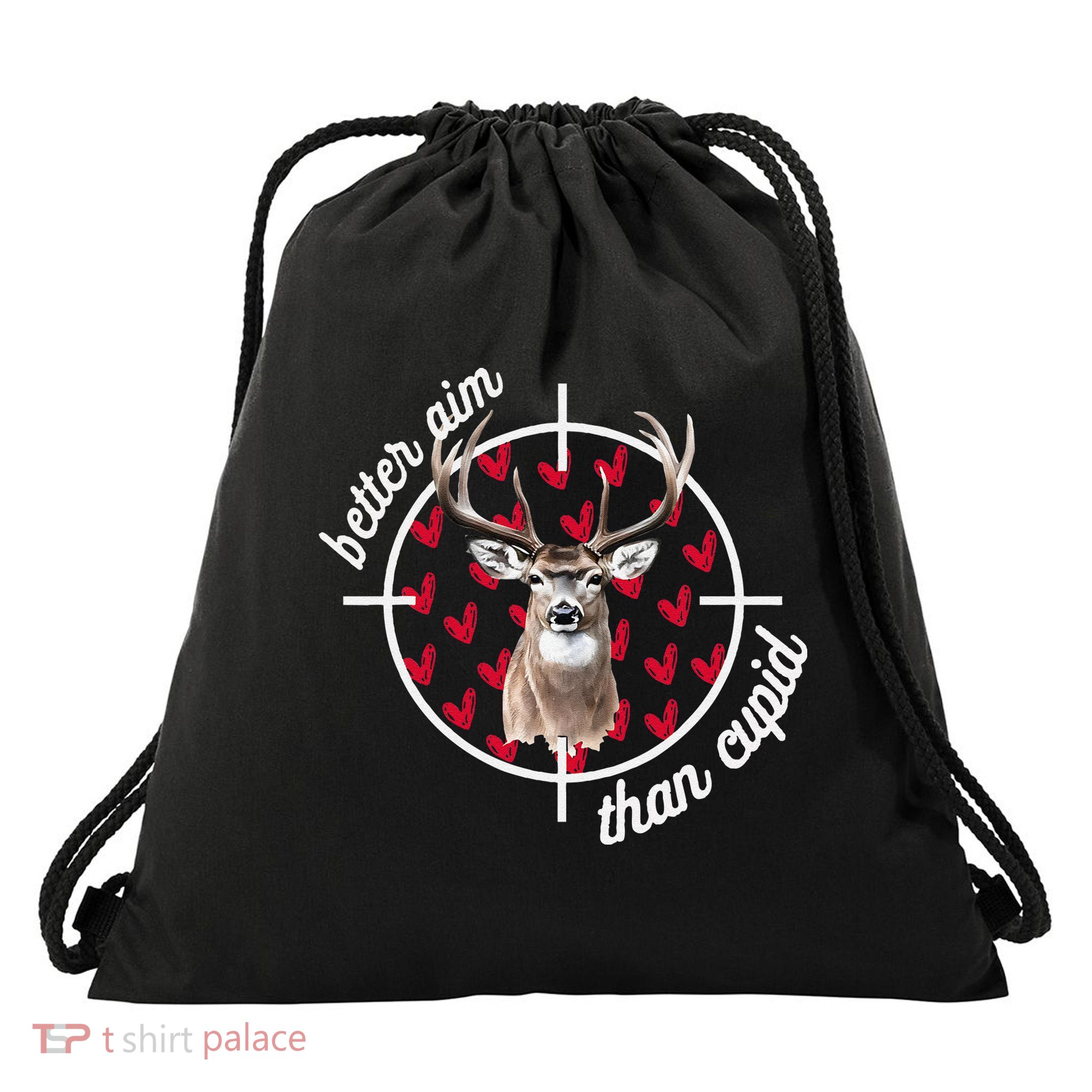 Boy Valentines Bucked Better Aim Than Cupid Deer Hunting Drawstring Bag