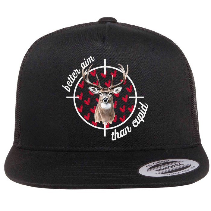 Boy Valentines Bucked Better Aim Than Cupid Deer Hunting Flat Bill Trucker Hat