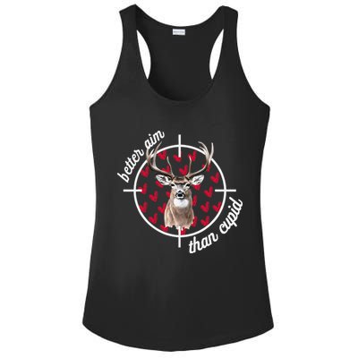 Boy Valentines Bucked Better Aim Than Cupid Deer Hunting Ladies PosiCharge Competitor Racerback Tank
