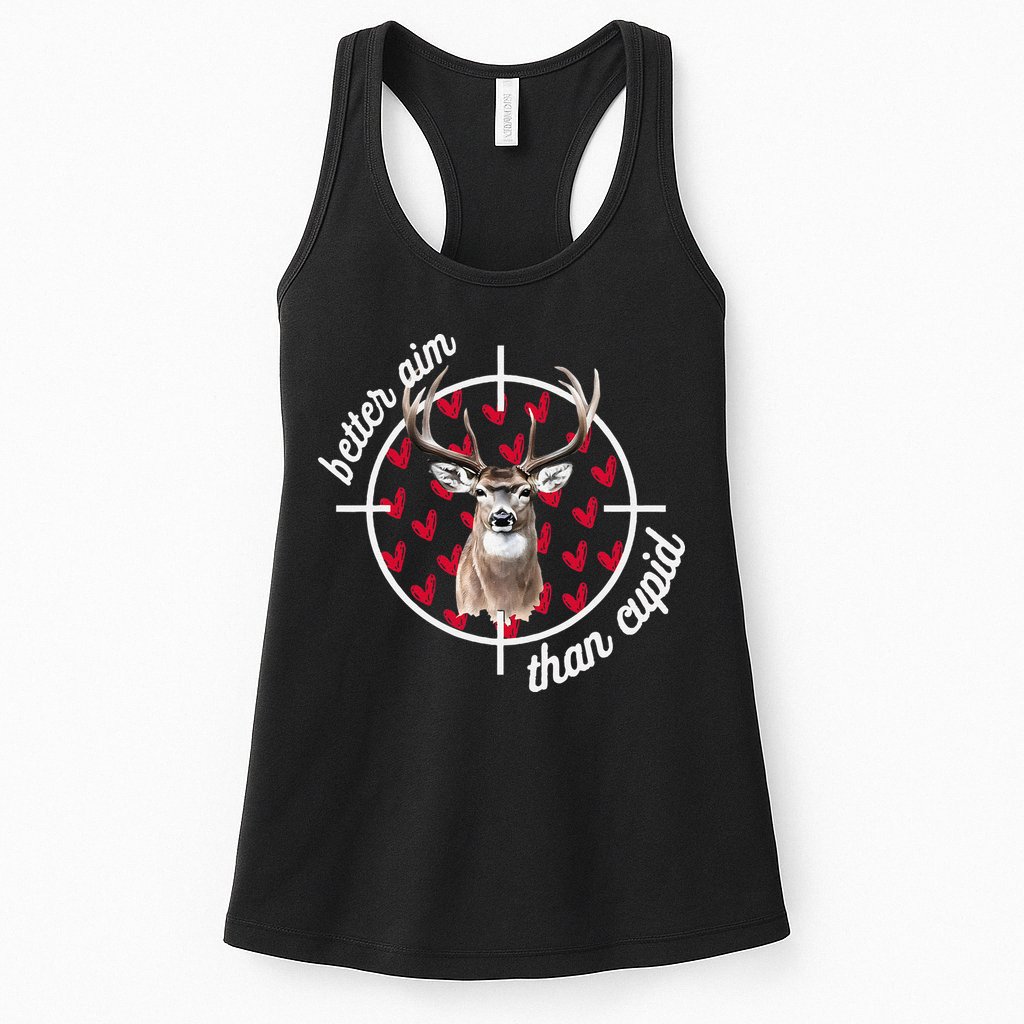 Boy Valentines Bucked Better Aim Than Cupid Deer Hunting Womens Tank Top