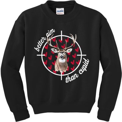 Boy Valentines Bucked Better Aim Than Cupid Deer Hunting Kids Sweatshirt