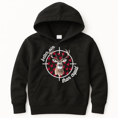 Boy Valentines Bucked Better Aim Than Cupid Deer Hunting Kids Hoodie