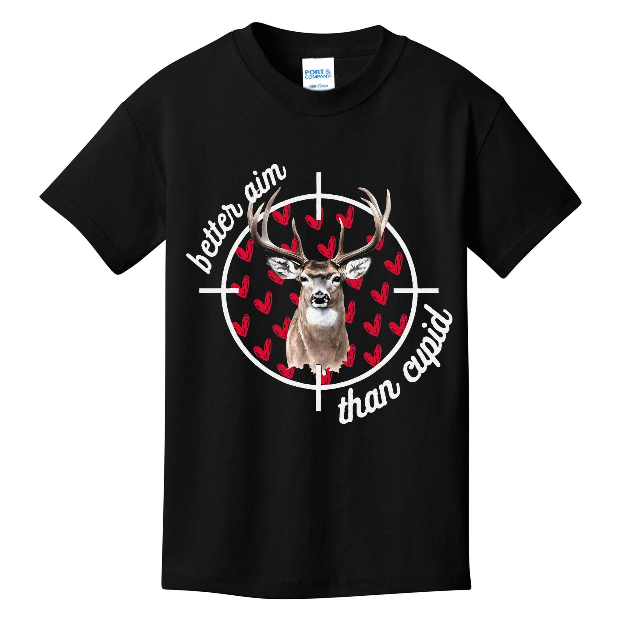 Boy Valentines Bucked Better Aim Than Cupid Deer Hunting Kids T-Shirt