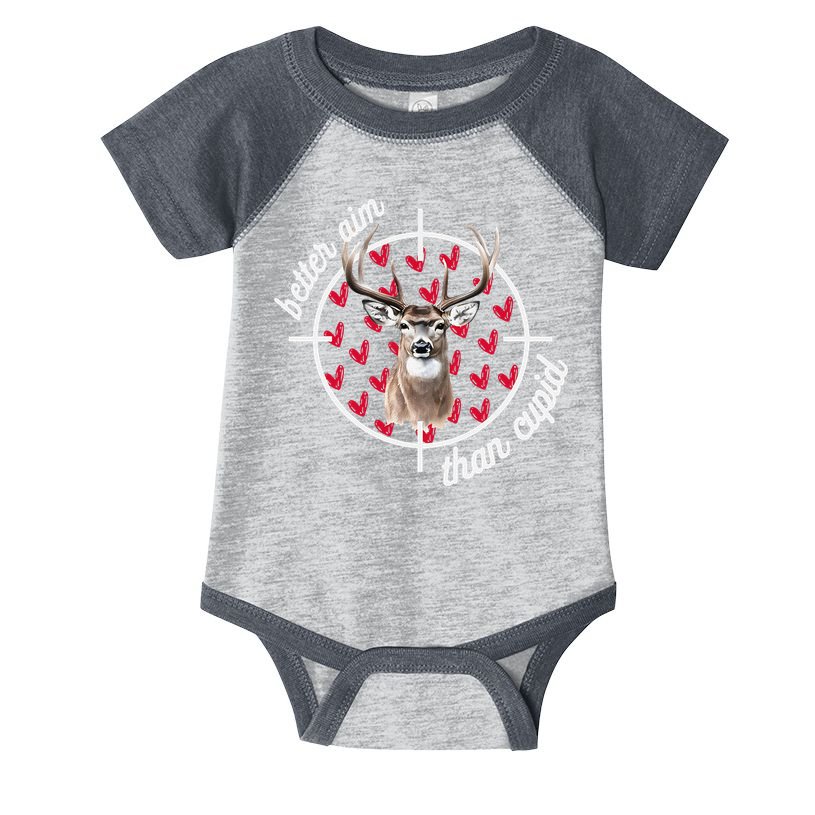 Boy Valentines Bucked Better Aim Than Cupid Deer Hunting Infant Baby Jersey Bodysuit