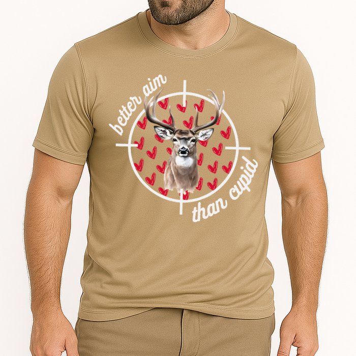 Boy Valentines Bucked Better Aim Than Cupid Deer Hunting Cooling Performance Crew T-Shirt