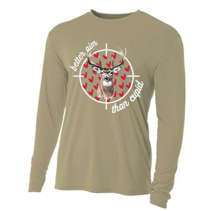 Boy Valentines Bucked Better Aim Than Cupid Deer Hunting Cooling Performance Long Sleeve Crew
