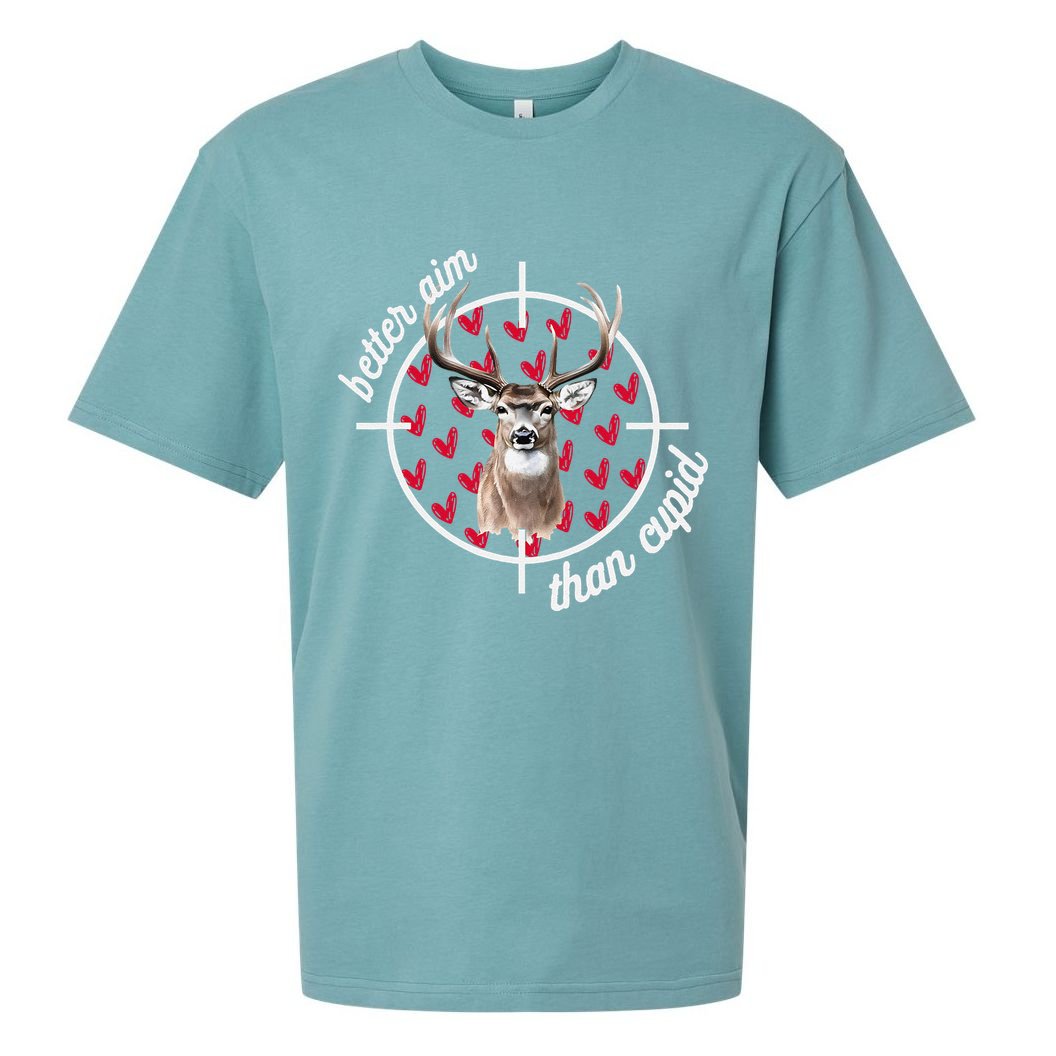 Boy Valentines Bucked Better Aim Than Cupid Deer Hunting Sueded Cloud Jersey T-Shirt