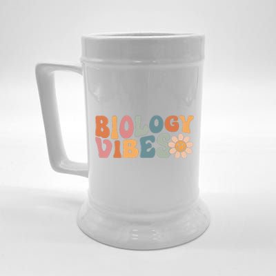 Biology Vibes Biology Teacher Student First Day Of School Beer Stein