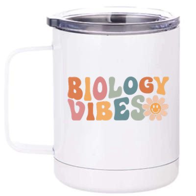 Biology Vibes Biology Teacher Student First Day Of School 12 oz Stainless Steel Tumbler Cup