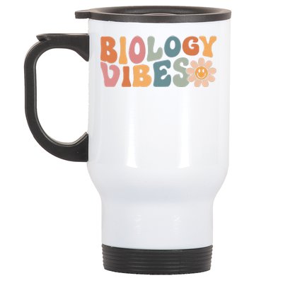 Biology Vibes Biology Teacher Student First Day Of School Stainless Steel Travel Mug