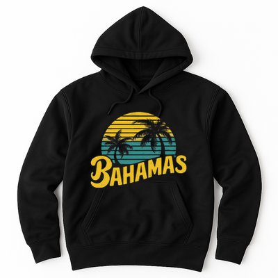 Bahamas Vacation Beach Palm Retro Tropical Hoodie