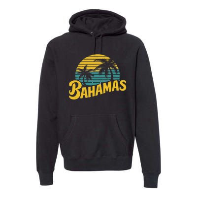 Bahamas Vacation Beach Palm Retro Tropical Premium Hoodie