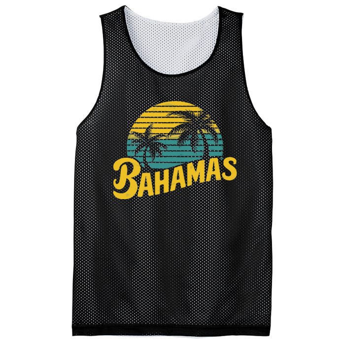 Bahamas Vacation Beach Palm Retro Tropical Mesh Reversible Basketball Jersey Tank