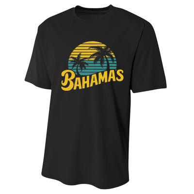 Bahamas Vacation Beach Palm Retro Tropical Performance Sprint T-Shirt