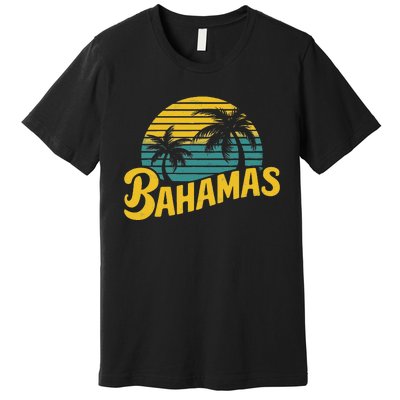 Bahamas Vacation Beach Palm Retro Tropical Premium T-Shirt