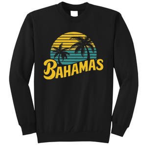 Bahamas Vacation Beach Palm Retro Tropical Tall Sweatshirt